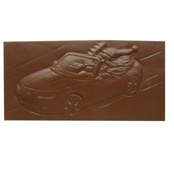 Schokoladengießform Tafel Weihnachtmann im Cabrio
